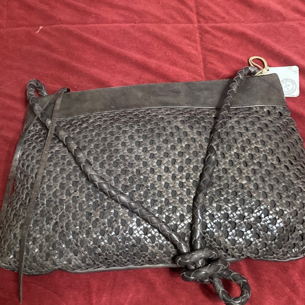 HOBO Woven Leather Shoulder Bag in Brown